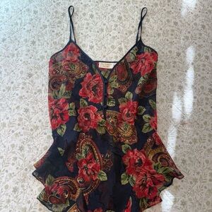 Victoria's Secret floral print cami top/ bodysuit